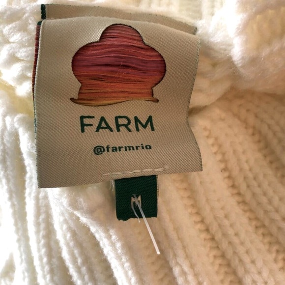 New FARM RIO Ivory Cable Knit Fringe Midi Sweater Dress M MSRP $285 - Picture 8 of 9